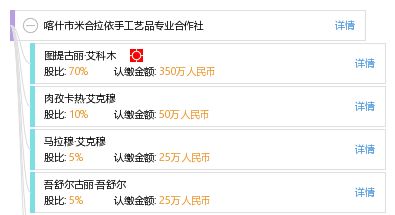 喀什市米合拉依手工艺品专业合作社 工商信息 信用报告 财务报表 电话地址查询 天眼查